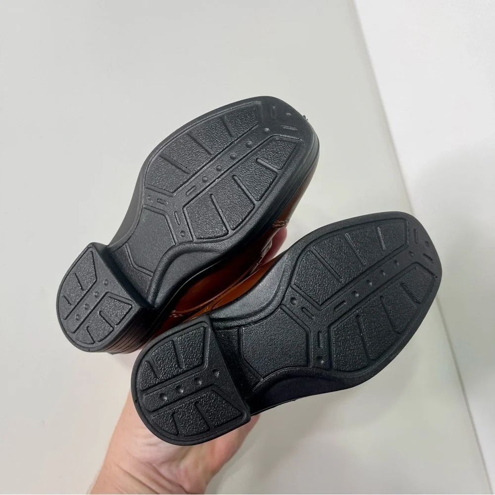 Deer Stags Double Strap Cap Toe Dress Shoes Congac Brown Size 5 Toddler Boy